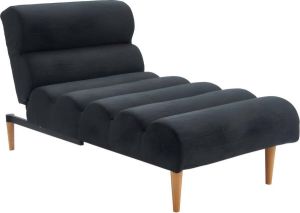 Chaise longue bedbank van stof CIVAL Antraciet L 155 cm x H 85 cm x D 80 cm