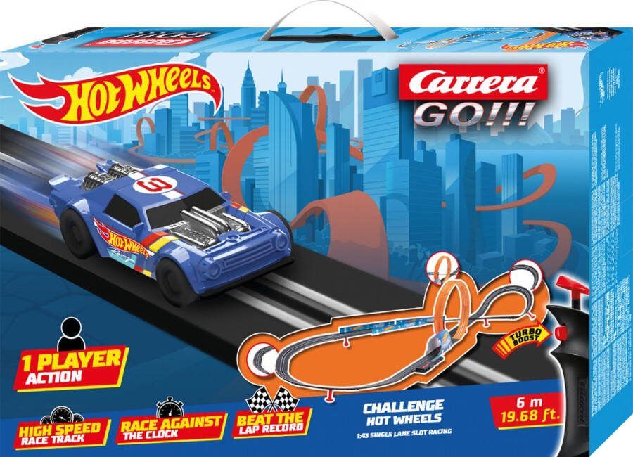 Carrera GO!!! Hot Wheels Blauw Night Shifter vs. Rood HW50 Concept Racebaan 6m Racebaan