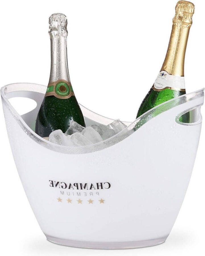 Champagne Cooler Premium 6L Volume Cooling Drinks Wine Cooler 25.5 x 34.5 x 26 cm White