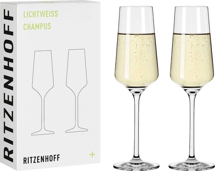 Champagneglas 200 ml Serie Lichtwit 2 stuks set 3 met echt goud voor Made in Germany transparant