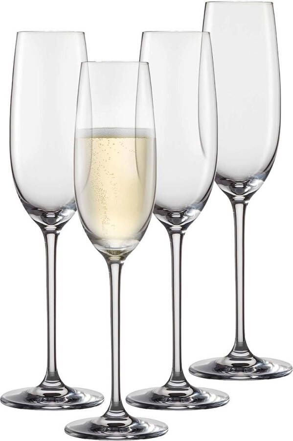 Champagneglas Vinos (set van 4) sierlijke champagneglazen met mousseerpunt vaatwasmachinebestendige Tritan-kristalglazen