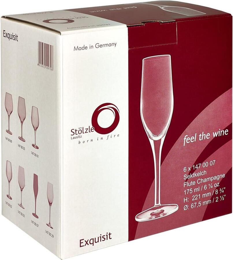 Champagneglazen 175 ml elegante schuimwijnglazen 6-delige set vaatwasmachinebestendig hoogwaardig kristalglas hoge kwaliteit