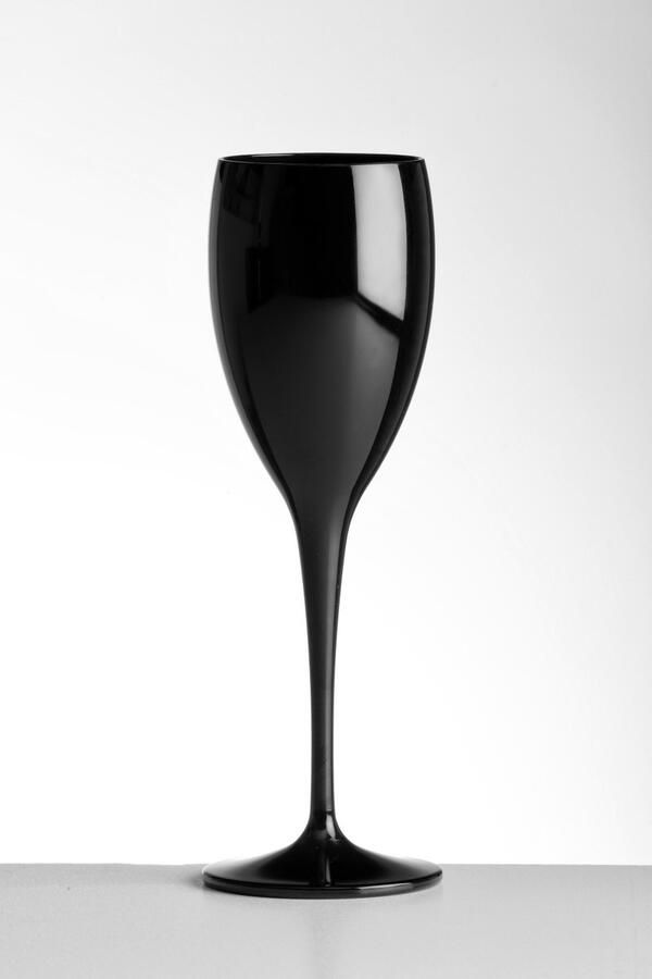 Champagneglazen 17cl 24 stuks Zwart Kunststof glazen Plastic glazen Herbruikbare glazen