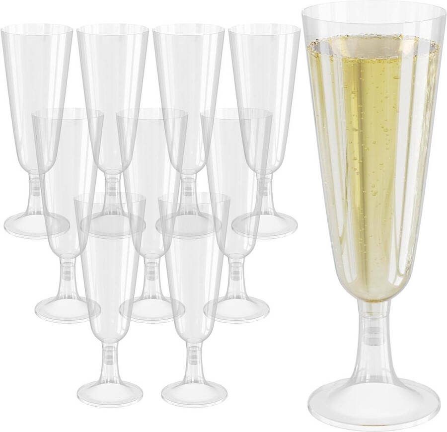 Champagneglazen set 150 ml transparant onbreekbaar herbruikbaar BPA-vrij 120 stuks