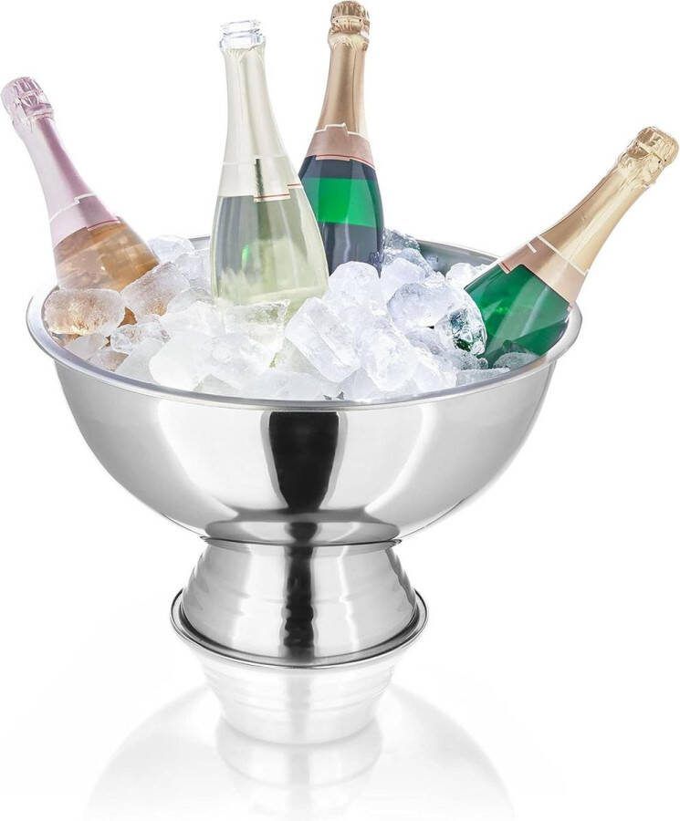 Champagnekoeler metaal 15 liter zilver feest wijnkoeler party drankje