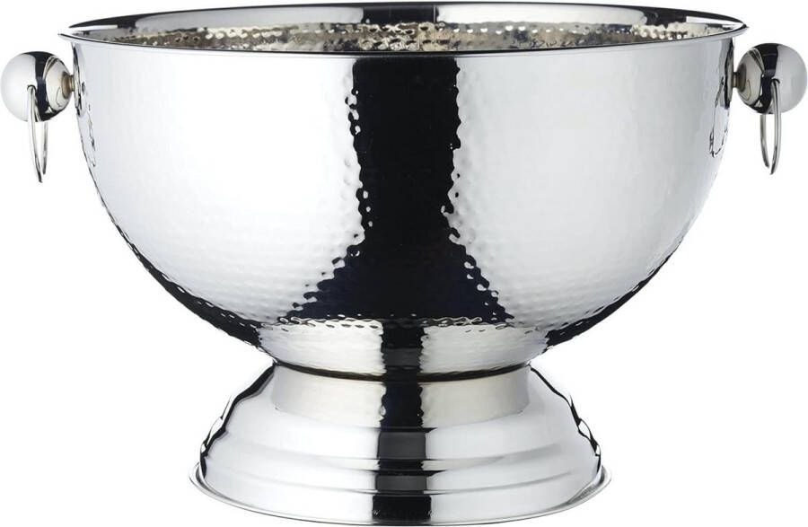 Champagnekoeler van metaal Stijlvolle zilverkleurige ijsemmer voor cocktails 37 x 25 cm Roestvrij staal