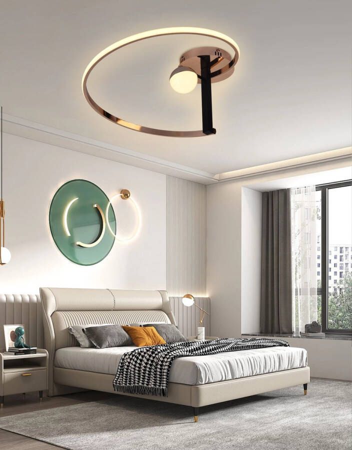 Chandelix Plafondlamp Goud Chroom Plafonniere Led Afstandsbediening en App Warm Wit Licht Slaapkamer Badkamer Woonkamer