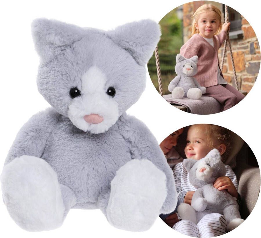 Charlie Bears Mascotte Puddy de kat uit de Bear&Me serie een unieke knuffel voor kinderen 29 centimeter
