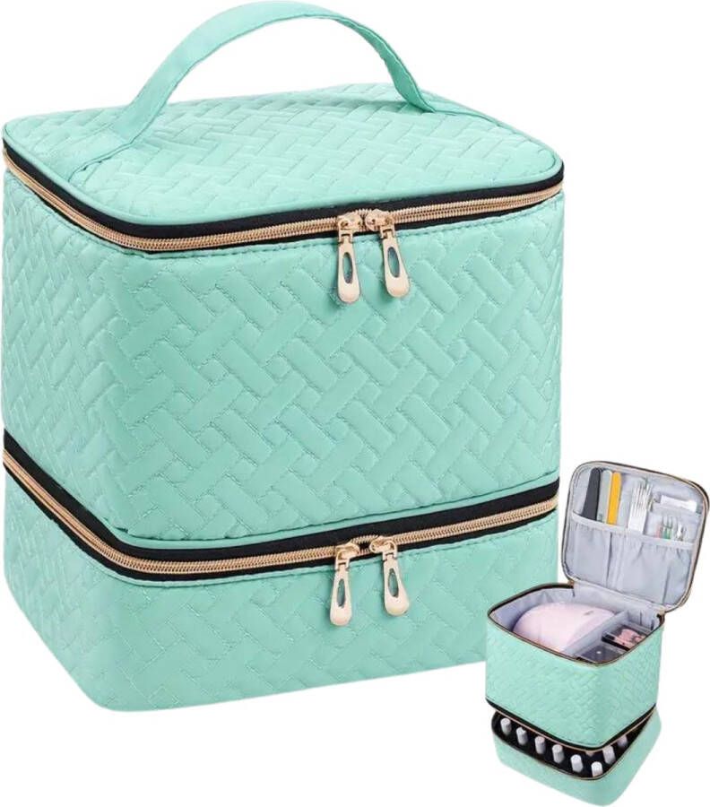 Charmy Nagellak Koffer Draagtas Nagelkoffer Nail Art Nagellak organizer Dipping Powder Starters kit Geschikt voor 30 flesjes