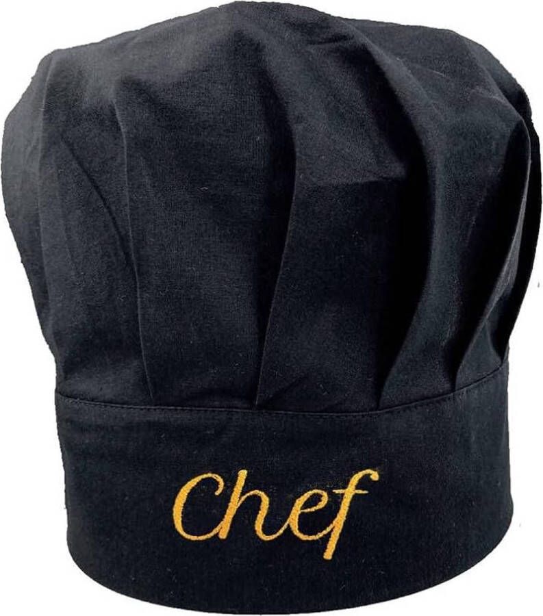 Chef Kookmuts uniseks koksmuts van katoen keuken hotel restaurant gastronomische hoeden instelbaar voor mannen vrouwen koken zwart