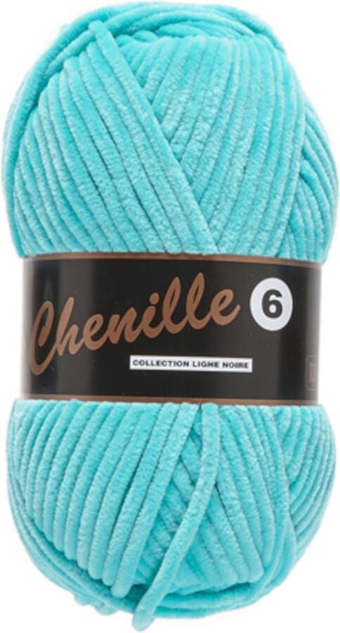 Chenille garen lammy yarns blauw 047 100g naald 6