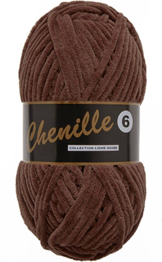 Chenille garen lammy yarns bruin 112 100g naald 6