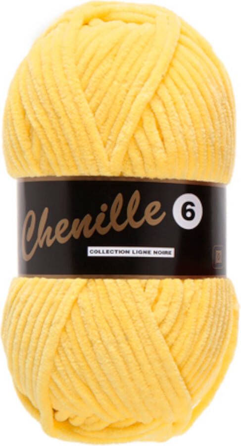 Chenille garen lammy yarns geel 510 100g naald 6