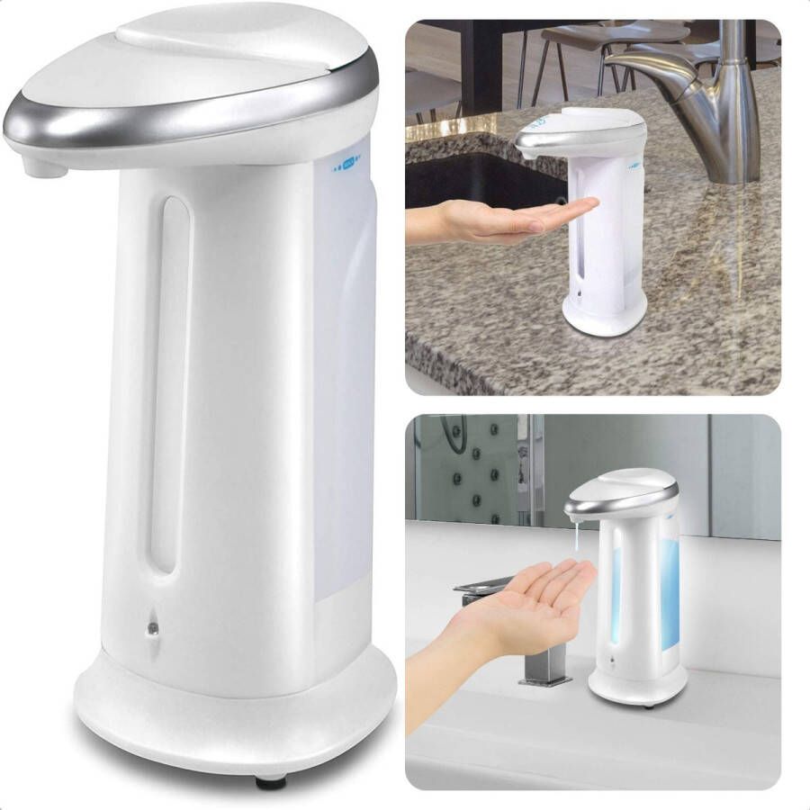 Cheqo Automatische Zeepdispenser 330ml Smart Sensor Zeeppompje Zeep Dispenser 9x7x19cm Op Batterijen