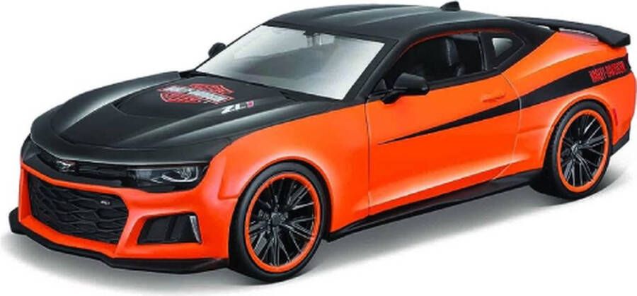 Chevrolet Camaro Harley Davidson 2017 (Zwart Oranje) (20 cm) 1 24 Maisto {Modelauto Schaalmodel Miniatuurauto}