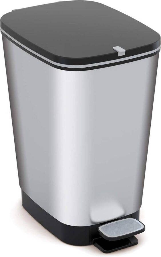 Chic Afvalbak Met Pedaal 45 Liter Zilver Stijlvolle Prullenbak vegetable waste bin