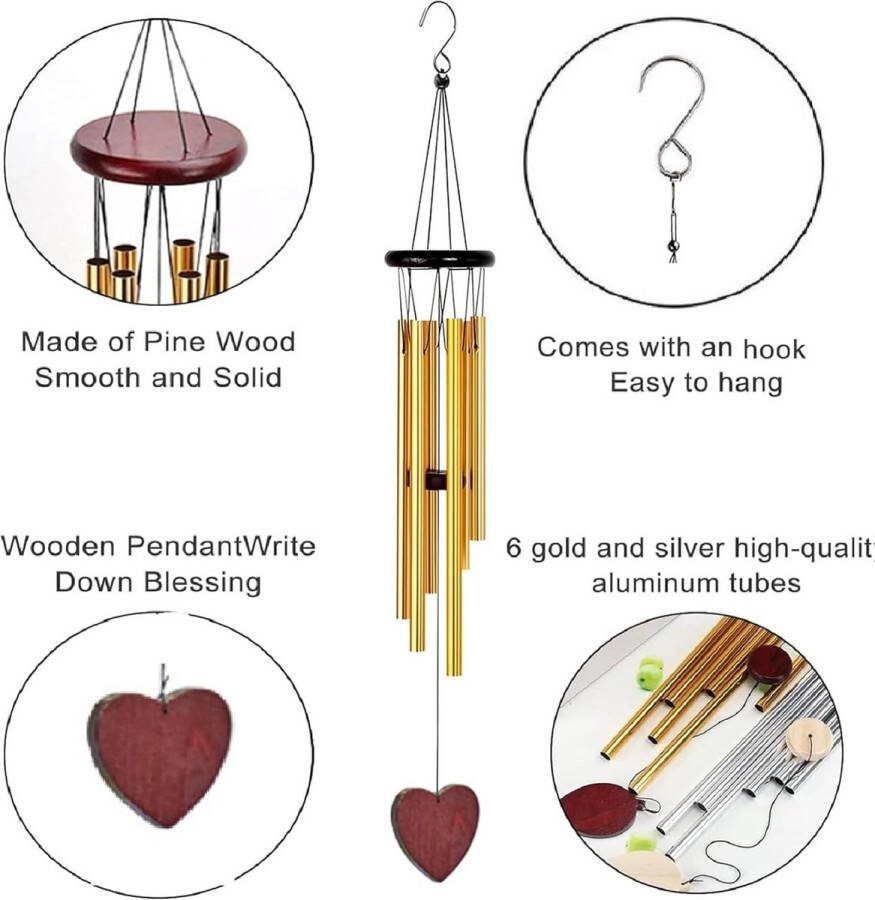 Chimes Metalen windgong voor buiten hangend aluminium buizen windgong voor buiten windgong voor buiten chimes klankspel metalen windgong hanger windgong buis voor tuinterras achtertuin