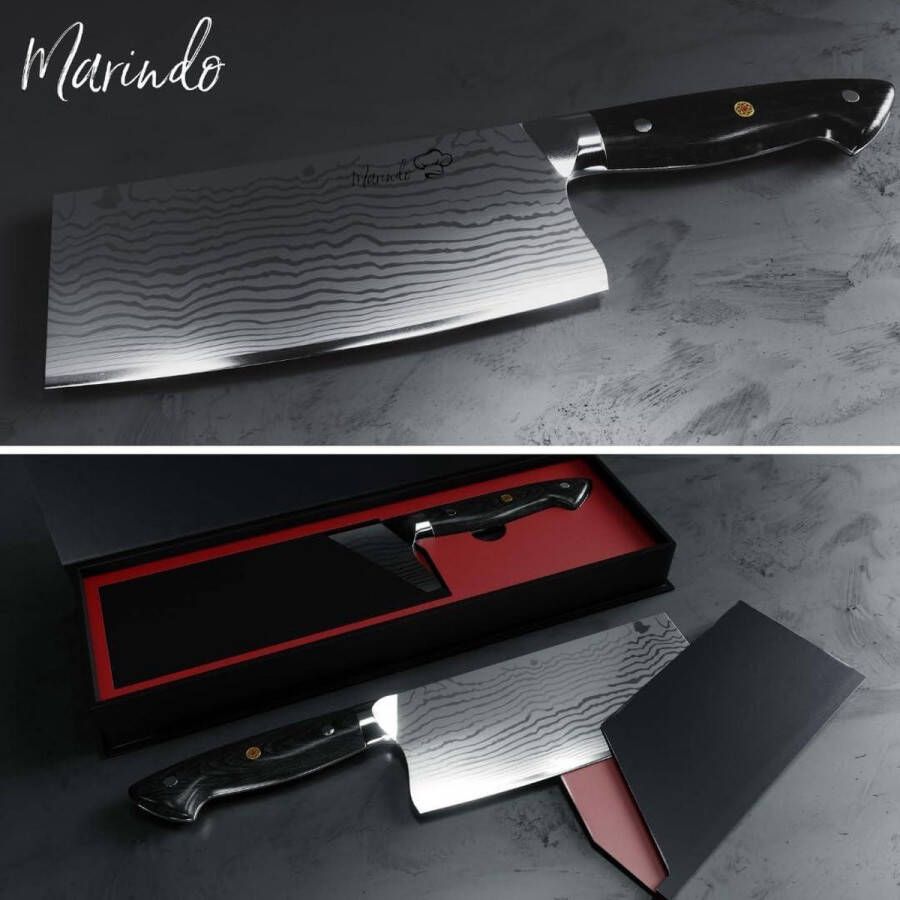 Chinees koksmes 18 cm lemmetlengte roestvrij staal houten handvat extreem scherp geschenkdoos japanese knife