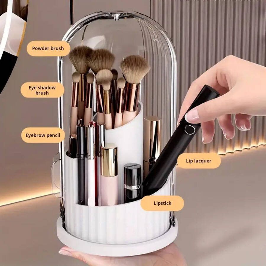 Chique Cosmetica- organizer 360 graden draaibare make-up kwastenhouder. Waterdicht en stofdicht. Decoratieve organizer cosmetica make-up kwasten. Badkamer. Kaptafel