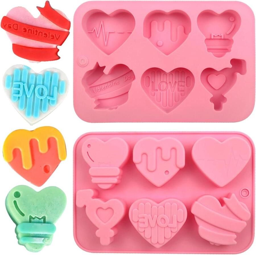 Chocolade vorm siliconen Hartvormige 3D Hartvorm DIY Fondant Cakevormen Snoepvormen Zeep Mallen Benodigdheden voor Maken Van Snoep