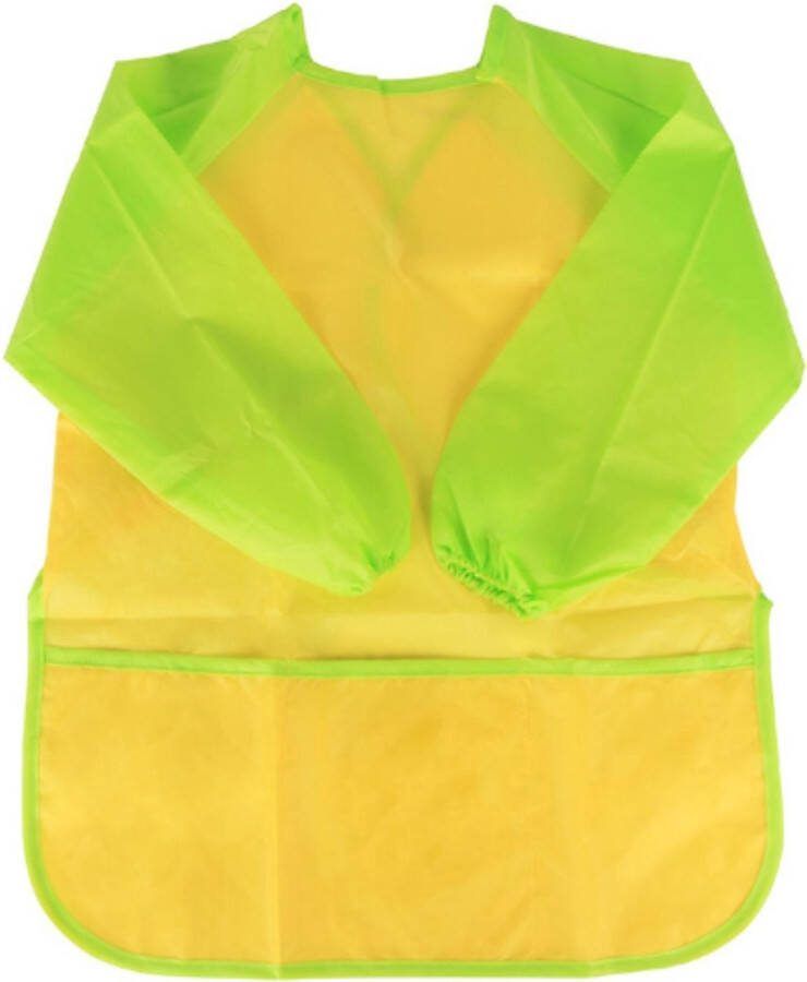CHPN Verfschort Kinderschort Schort Kookschort Geel groen Kliederschort Kinder-verfschort Knutselschort Schilderschort One size