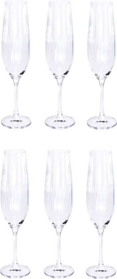 Merkloos Christine 6 stuks Klassieke Kristalglas Champagne Flutes 260 ml