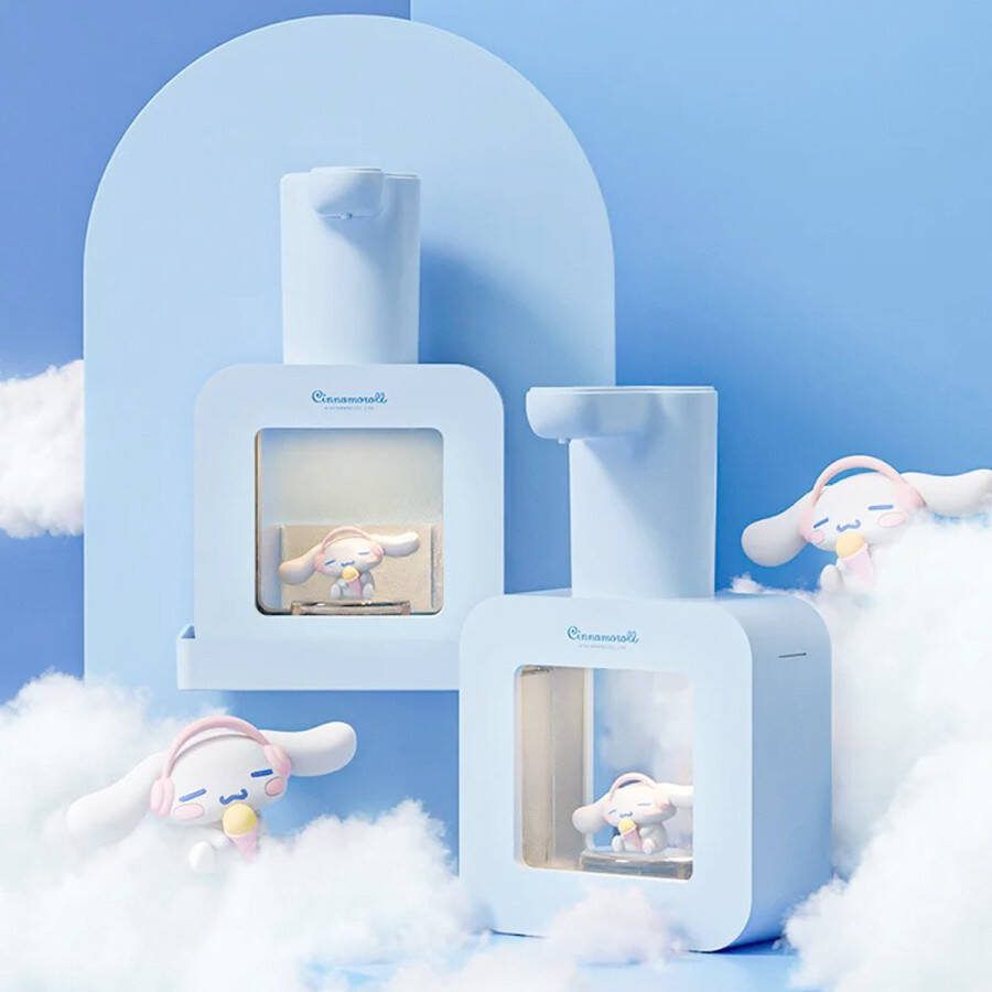 Cinnamoroll Zeep dispenser No Touch Automatsche handzeep dispenser hand soap dispenser Schattig Kawaii Sanrio| Elektrische zeeppompje met sensor Oplaadbaar zeeppomp Handsfree no touch zeep pomp Foam handzeep pompje foam zeep