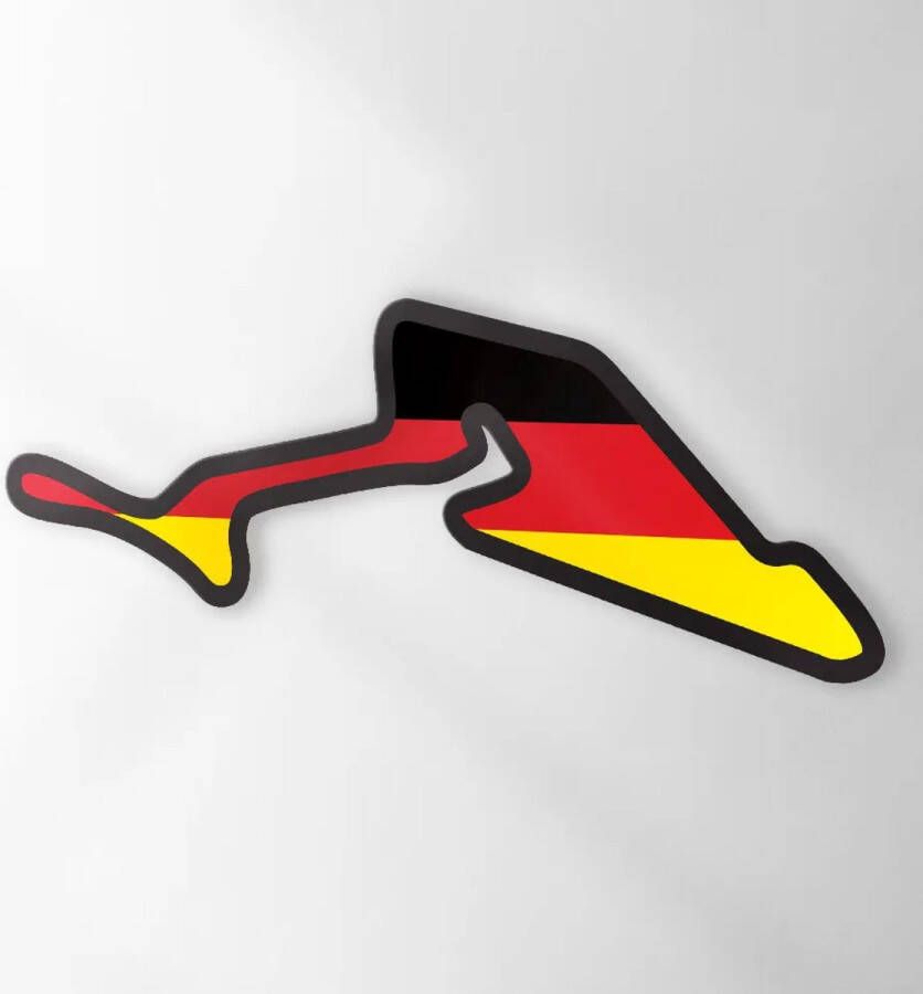 Circuit Sticker Met Vlag Nürburgring F1 Set van 2 Stickers 10 cm breed