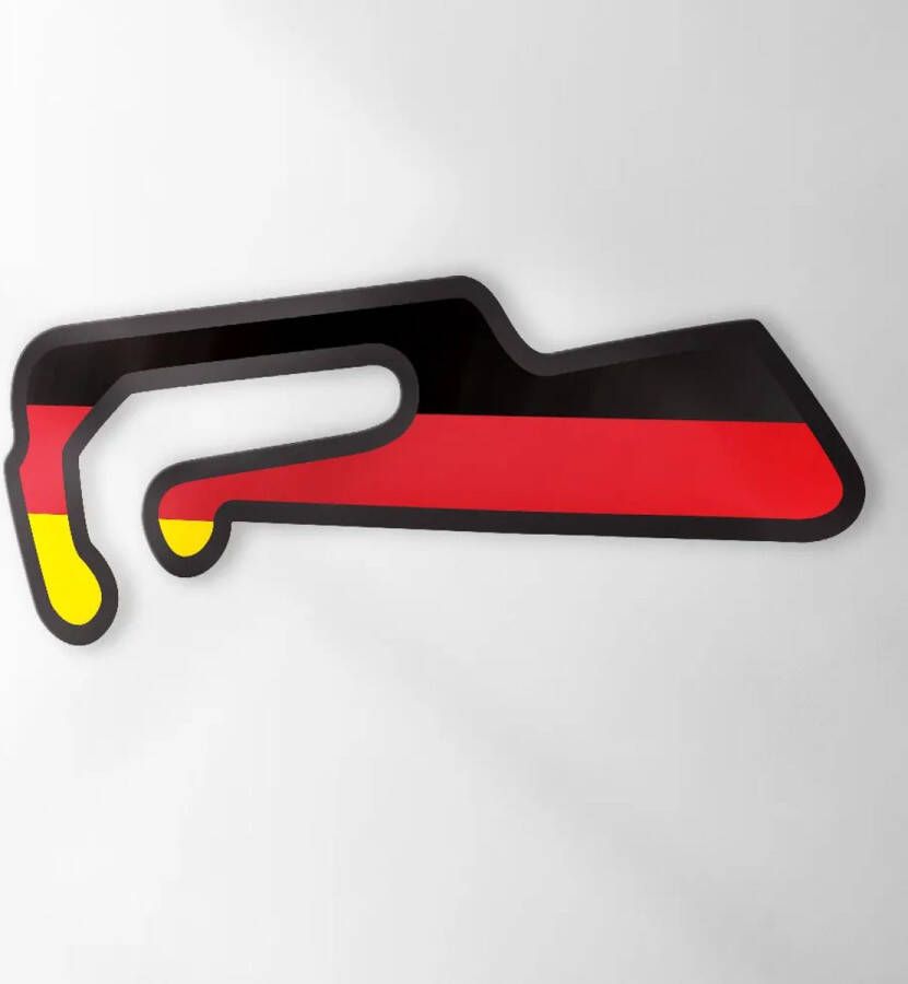 Circuit Sticker Met Vlag Oschersleben Set van 2 Stickers 10 cm breed