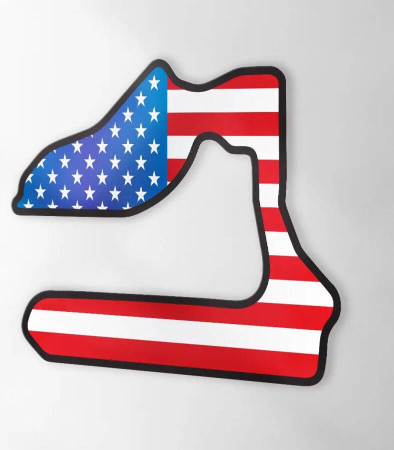 Circuit Sticker Met Vlag Sebring Set van 2 Stickers 10 cm breed