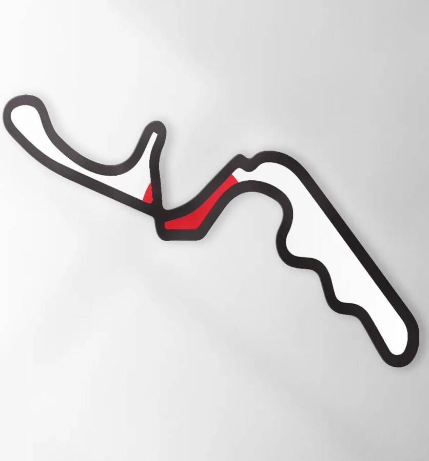 Circuit Sticker Met Vlag Suzuka Set van 2 Stickers 10 cm breed