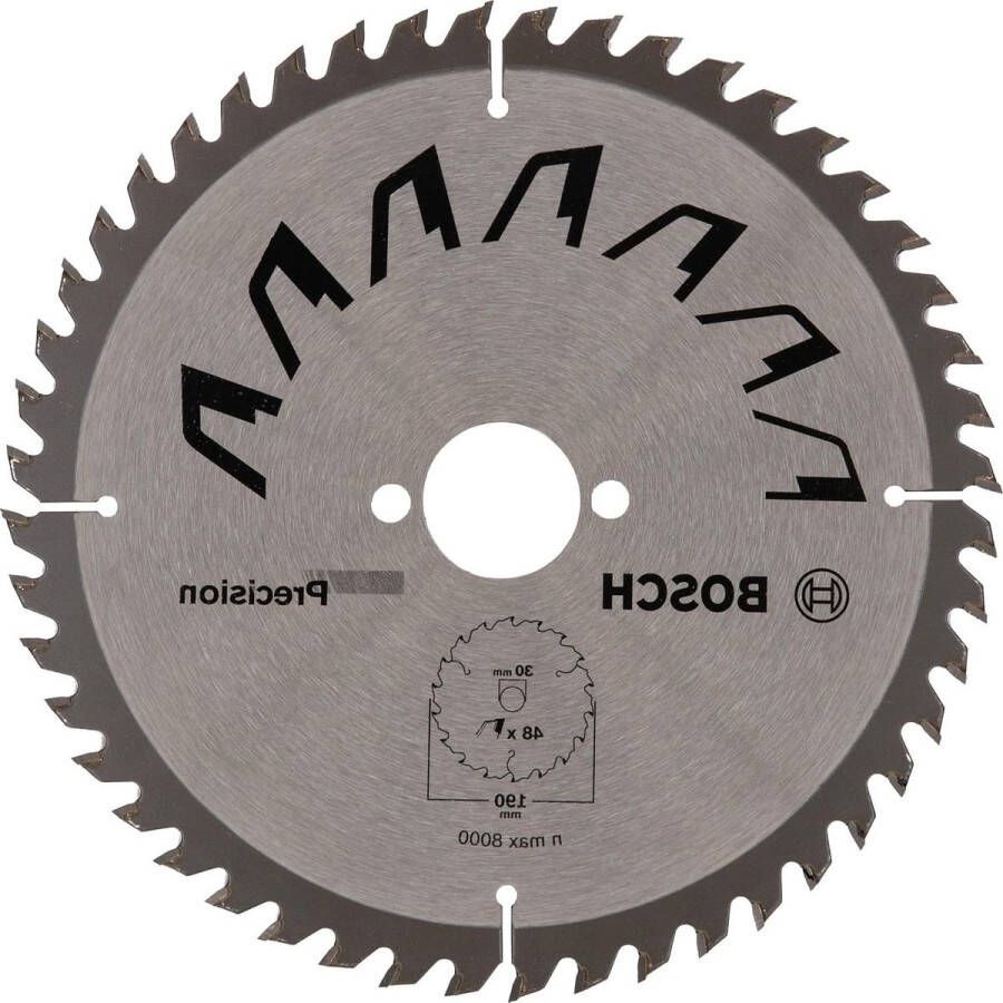 Cirkelzaagblad Precison Ø 190 x 2.5 1.5 x 30 mm 48 Tanden ATB Hout Accessoires Cirkelzagen
