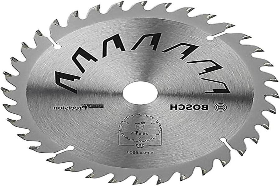 Cirkelzaagblad Precison Hout Ø 160 x 2.5 1.5 x 20 16 mm 36 Tanden ATB met Reduceerring 16 mm Accessoires Cirkelzagen