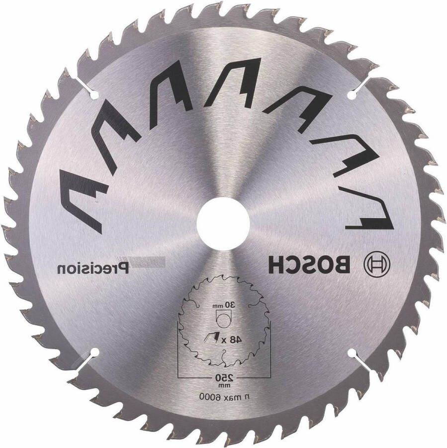 Cirkelzaagblad Precison Hout Ø 250 x 3.2 2.2 x 30 mm 48 Tanden ATB voor Cirkelzagen