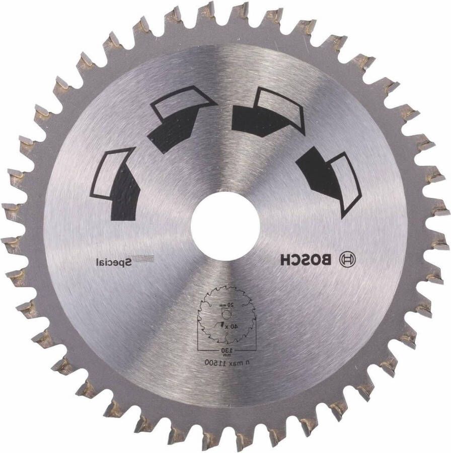 Cirkelzaagblad Special Hout Non-Ferrometalen Kunststoffen Ø 130 x 2.2 1.6 x 20 16 mm 40 Tanden FT Reduceerring 16 mm Accessoires Cirkelzagen