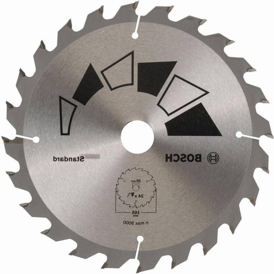 Cirkelzaagblad Standard Ø 165 x 1.6 1 x 20 16 mm 24 Tanden ATB Hout Reduceerring 16 mm Accessoires Cirkelzagen