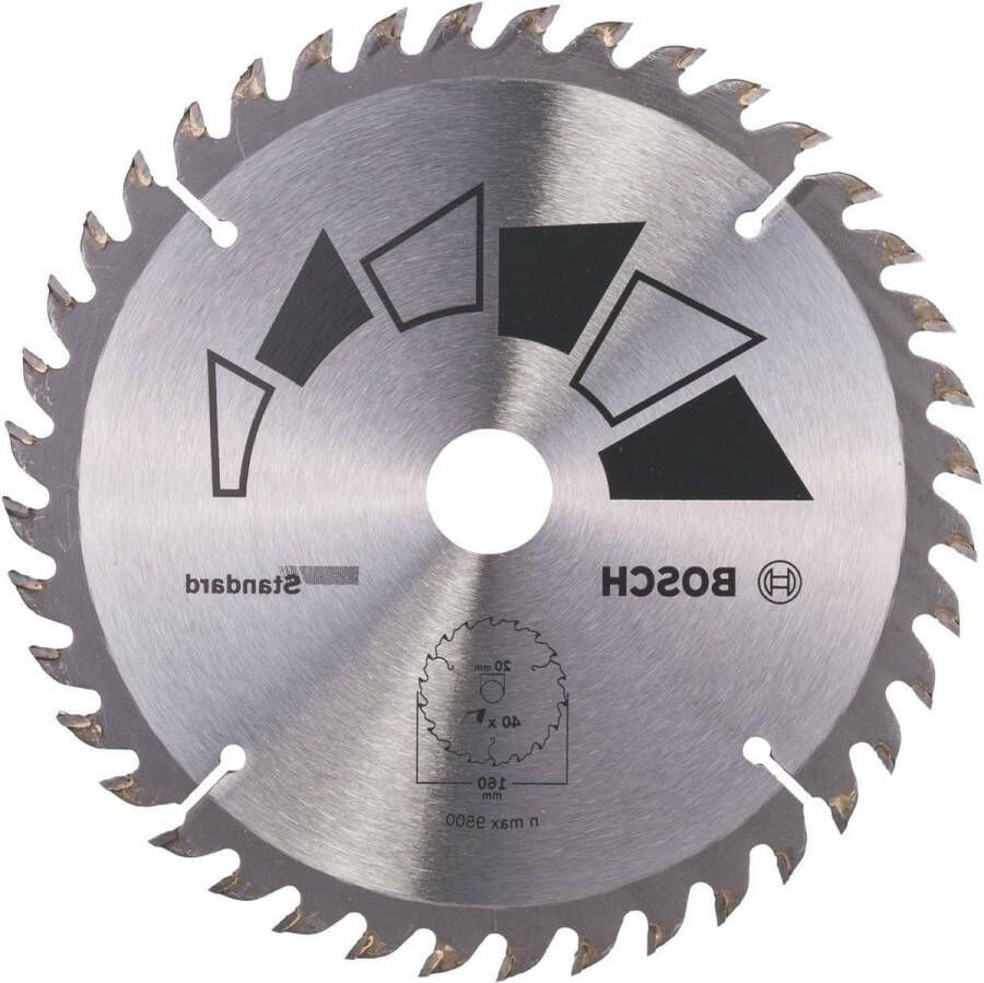 Cirkelzaagblad Standard Hout Ø 160 x 2.2 1.5 x 20 16 mm 40 Tanden ATB Reduceerring 16 mm Accessoires Cirkelzagen
