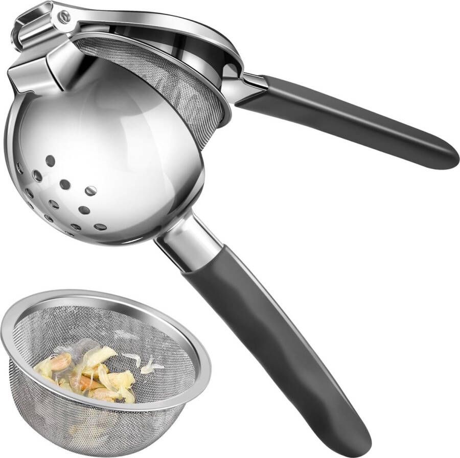 Citroenpers handmatige citruspers roestvrij staal met zeef 7 cm diameter robuustheid citruspers citroenpers voor limonade cocktails bars