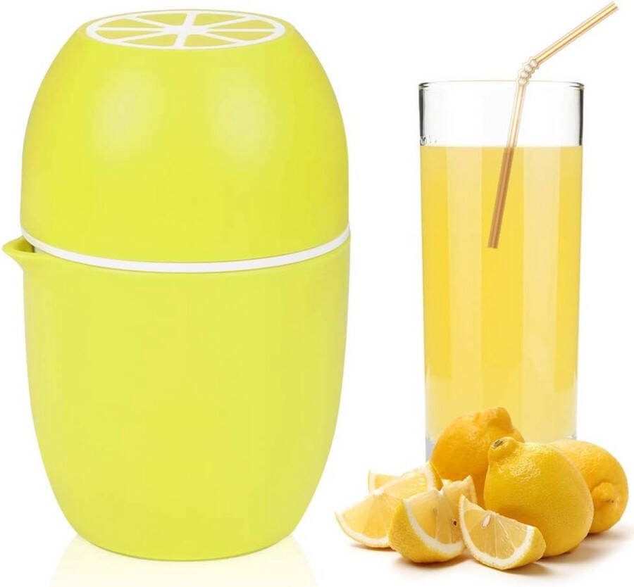 Citroenpers handmatige sappers limoenpers citruspers met twee persmogelijkheden fruitpers voor citroen limoen sinaasappelsinnen citrus grapfruit geel
