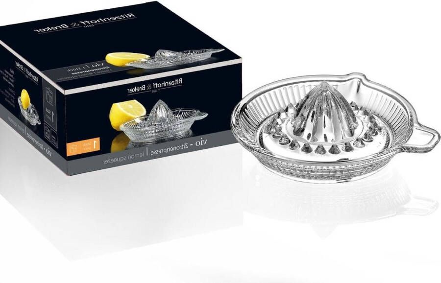 Citroenpers met schenktuit en handvat kleine glazen citruspers 50 ml