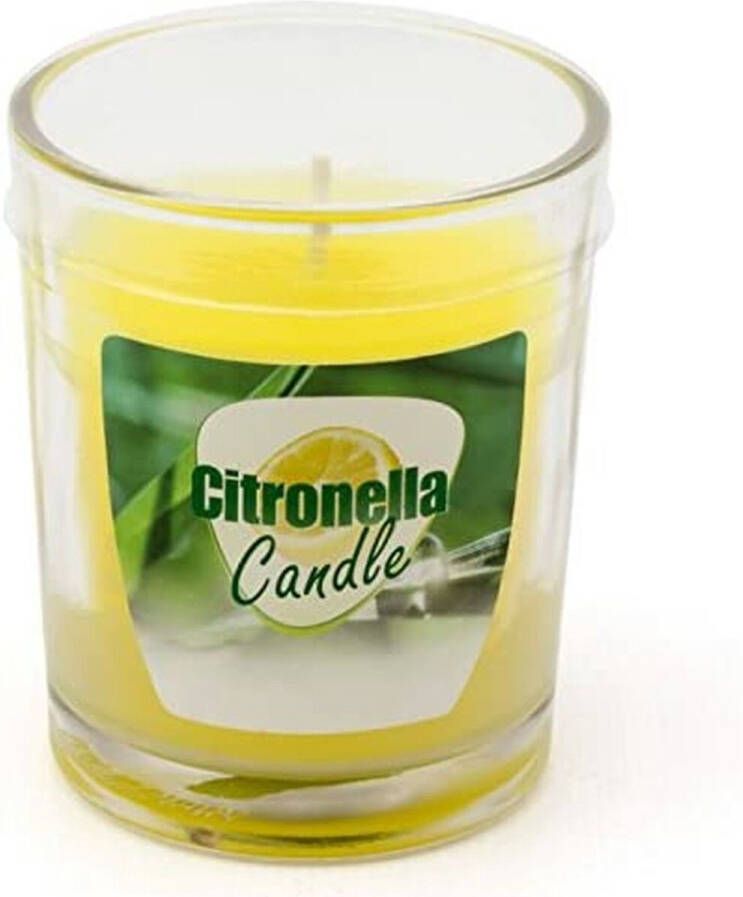 Trend Candles Citronella kaars in transparant glas 5 x 6 cm citrusgeur geurkaarsen
