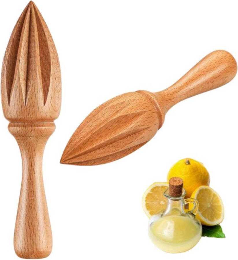 Citruspers Beukenhout handpers ergonomisch limoen en citroen citrussen persen keukentool
