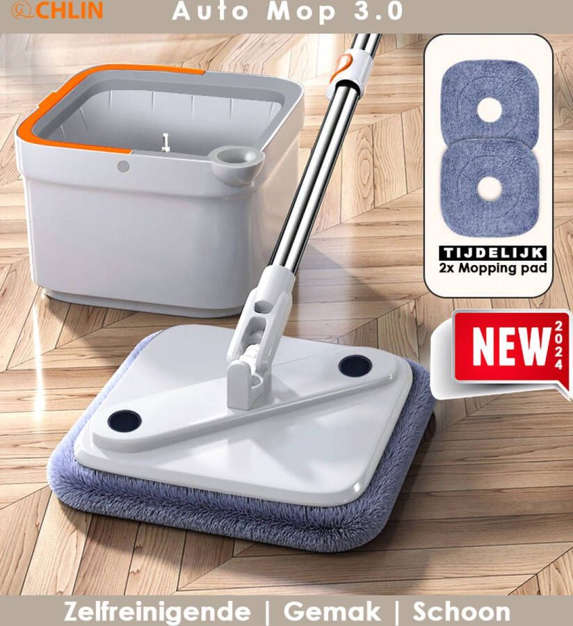 CL CHLIN Auto Mop 3.0 Automatisch reinigingen dweil met schoon en vuil watertank- Dweilsysteem mop dweilset dweilen & vloerwissers mop set vloermop dweilsysteem met wringe