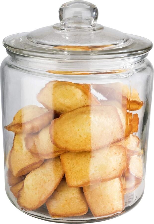 Classic Voorraadpot met glazen deksel 0 9 2 4 6 liter koektrommel 4 liter transparant