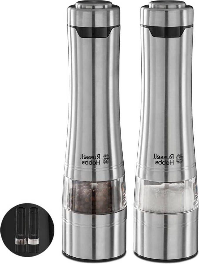 Classics Peper- en Zoutmolen Set Electrische Keramische Maalmolens Zoutmolen Pepermolen Verlichte Voet RVS