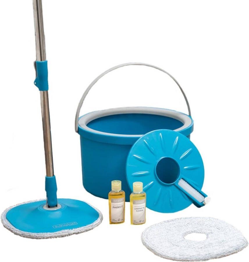 Clean Water Spin Mop Set met twee-kamer filtersysteem scheidt vuil water van zoet water vloerwisser voor elke vloer met nieuwe 135 cm lange stang uitwringfunctie