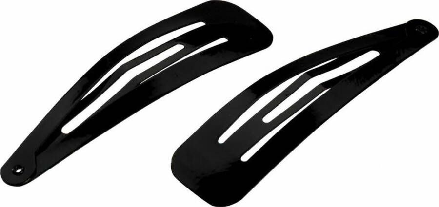 Clic clac haarspelden klik klak haarschuifjes zwart 5 cm 6 haarspeldjes