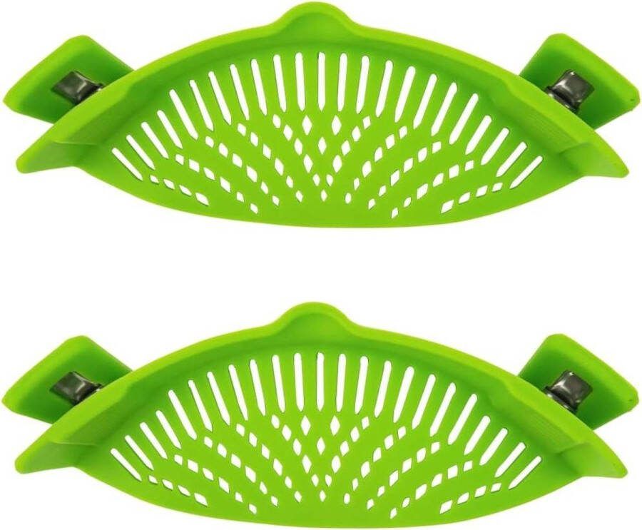 Clip-on Siliconen Vergiet 2 Pack Hittebestendige Snap Zeef voor Pasta Groente Fruit Keuken Gadgets Vergiet