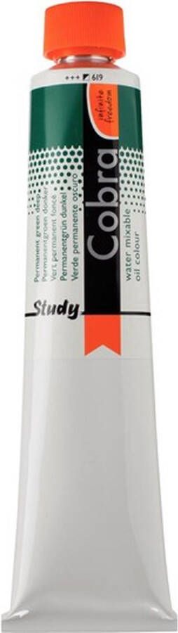 Cobra Study Water Vermengbare Olieverf Tube Permanentgroen donker 619 200 ml