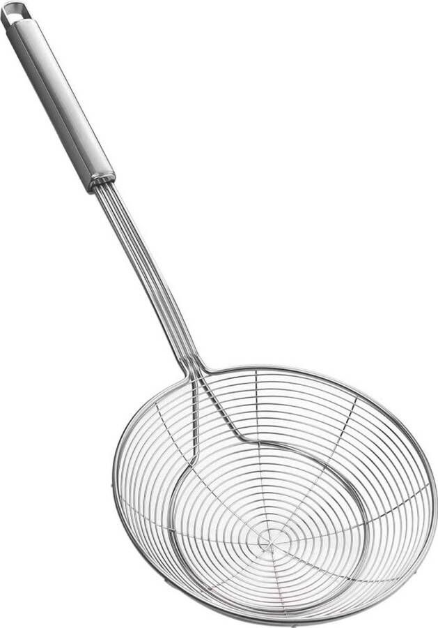 Cobweb pollepel made by roestvrij staal koksmeer schuimlepel zeeftroffel keukendoek van draadnet met handvat voor dagelijks frituren stomen en gemaakt. Diameter: 15 7 cm